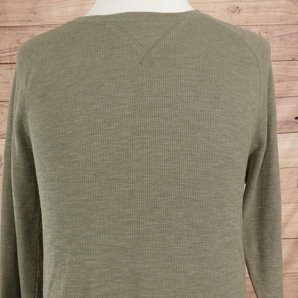 Club Room Shirt Mens XL Green Long Sleeve Thermal Knit Crewneck Tee T-Shirt
